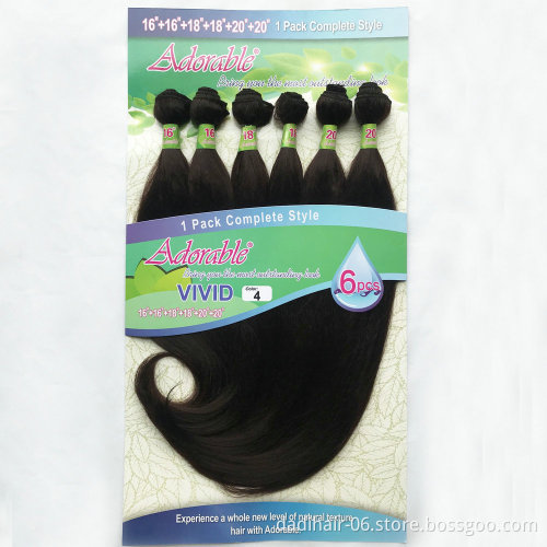 Adorable synthetic hair extension, 16"18"20" in a pack,  high quality protein synthetic hair weft vivid 6pcs no closure